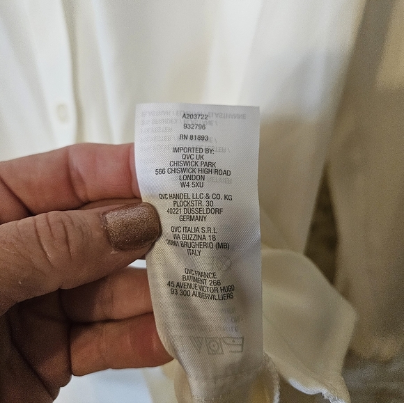 NWOT Suzanne Graver oversized  blouse,size small,cream color - Picture 10 of 10